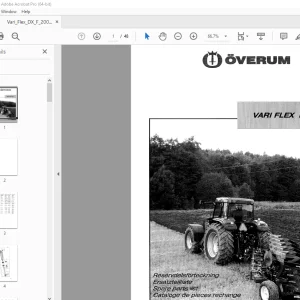 Overum VARI FLEX DX 2006 Plough Parts Manual PDF