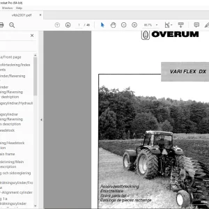 Overum VARI FLEX DX Plough Parts Manual - PDF DOWNLOAD