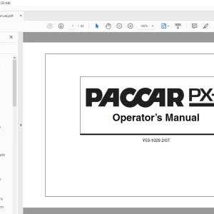 PACCAR PX-6 Operator’s Manual Y53-1029 2/07  - PDF DOWNLOAD