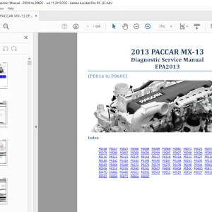 Paccar 2013 PACCAR MX 13 Diagnostic Service Manual EPA2013- PDF DOWNLOAD