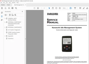 Paccar Kenworth Idle Management System Service Manual - PDF DOWNLOAD