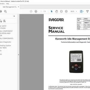 Paccar Kenworth Idle Management System Service Manual - PDF DOWNLOAD