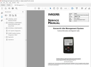 Paccar Kenworth Idle Management System Repair Manual PDF Download