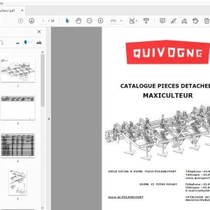 QUIVOGNE MAXICULTEUR CATALOGUE PIECES DETACHEES - PDF DOWNLOAD