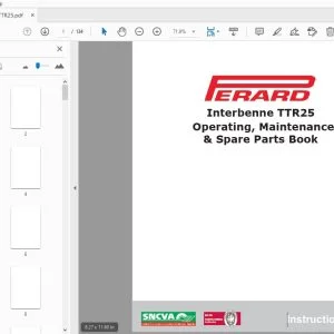 QUIVOGNE PERARD INTERBENNE TTR25 OPERATING, MAINTENANCE & PARTS MANUAL - PDF DOWNLOAD