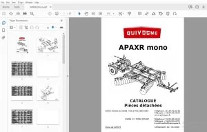 Quivogne Apaxr Mono Catalogue Pièces détachées - PDF DOWNLOAD