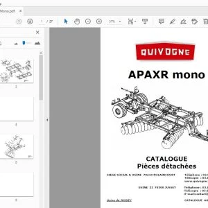 Quivogne Apaxr Mono Catalogue Pièces détachées - PDF DOWNLOAD