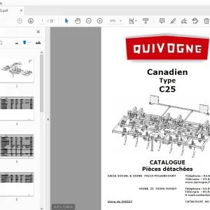 Quivogne Canadien Type C25 CATALOGUE Pièces détachées - PDF DOWNLOAD