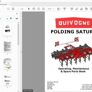 Quivogne Folding Saturn Operation, Maintenance & Parts Manual - PDF DOWNLOAD