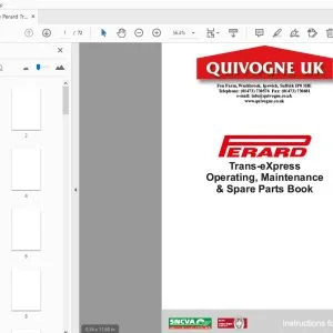 Quivogne Perard Trans-eXpress Operating, Maintenance & Parts Manual - PDF DOWNLOAD