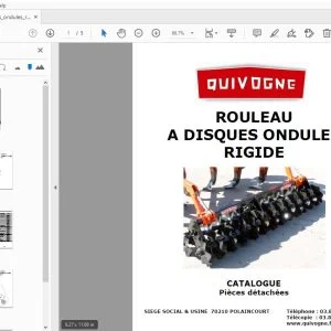 Quivogne ROULEAU A DISQUES ONDULES RIGIDE CATALOGUE Pièces détachées - PDF
