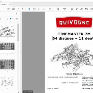 Quivogne TINEMASTER 7M 64 disques – 11 dents Pièces détachées - PDF