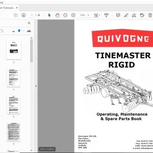 Quivogne Tinemaster Rigid Operating, Maintenance & Parts Manual - PDF DOWNLOAD