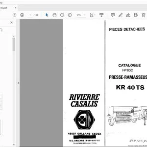 RIVIERRE CASALIS KR 40 TS PRESSE-RAMASSEUSE PIECES DETACHEES - PDF DOWNLOAD