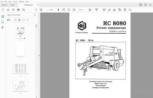 RIVIERRE CASALIS RC 8080 Carress Baler Picker Parts Manual - PDF DOWNLOAD