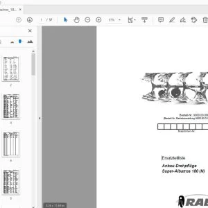 Rabe Anbau-Drehpflüge Super-Albatros 180 (N) Br.1 Ersatzteilliste - PDF