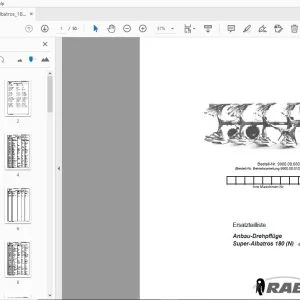 Rabe Anbau-Drehpflüge Super-Albatros 180 (N) Ersatzteilliste - PDF DOWNLOAD