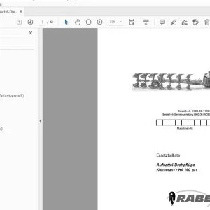 Rabe Aufsattel-Drehpflüge Kormoran - HA 160 Br.1 Ersatzteilliste - PDF
