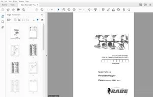 Rabe Reversible Ploughs Raven (Shearbolt) 1500 Serie 1 Parts Manual - PDF