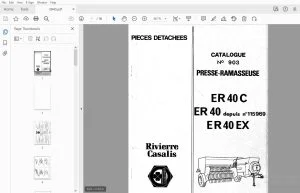 Rivierre Casalis ER40C ER40 ER40EX PRESSE-RAMASSEUSE PIECES DETACHEES - PDF DOWNLOAD