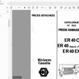 Rivierre Casalis ER40C ER40 ER40EX PRESSE-RAMASSEUSE PIECES DETACHEES - PDF DOWNLOAD