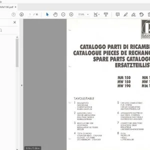 Ruggerini MM150 MM151 MW150 MW151 MW190 MM190 Parts Manual - PDF