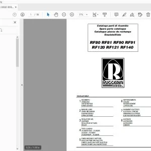 Ruggerini RF80 RF81 RF90 RF91 RF120 RF121 RF140 Parts Manual - PDF DOWNLOAD