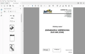 SAMASZ DUO 680 (0306) ZGRABIARKA SZEREGOWA Katalog części - PDF DOWNLOAD