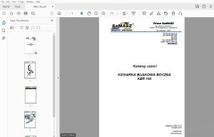 SAMASZ KOSIARKA BIJAKOWA BOCZNA KBR 160 Katalog czesci - PDF DOWNLOAD