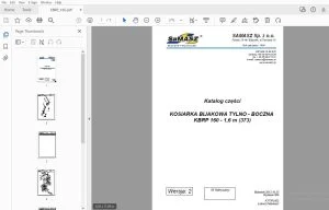 SAMASZ KOSIARKA BIJAKOWA TYLNO - BOCZNA KBRP 160-1,6 m (373) Katalog części - PDF