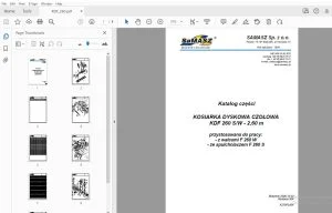 SAMASZ KOSIARKA DYSKOWA CZOŁOWA KDF 260 SW - 2,60 m Katalog części - PDF