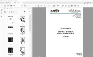 SAMASZ KOSIARKA DYSKOWA DWUSTRONNA - 9,40 m KDD 940 Katalog części - PDF DOWNLOAD