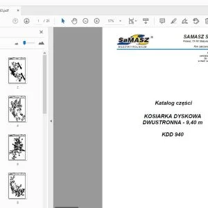 SAMASZ KOSIARKA DYSKOWA DWUSTRONNA - 9,40 m KDD 940 Katalog części - PDF DOWNLOAD