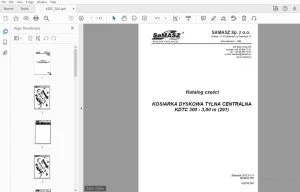 SAMASZ KOSIARKA DYSKOWA TYLNA CENTRALNA KDTC 300-3,00 m (291) Katalog części - PDF