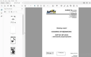 SAMASZ KWT 651 EP (0935) KOSIARKA WYSIĘGNIKOWA Katalog części - PDF DOWNLOAD