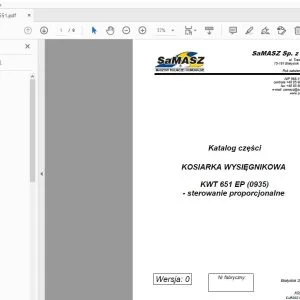 SAMASZ KWT 651 EP (0935) KOSIARKA WYSIĘGNIKOWA Katalog części - PDF DOWNLOAD