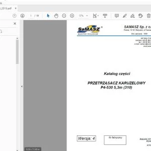 SAMASZ P4-530 5,3m (310) PRZETRZĄSACZ KARUZELOWY Katalog części  - PDF DOWNLOAD