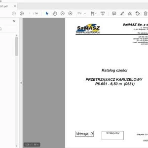 SAMASZ P6-651-6,50 m (0681) PRZETRZĄSACZ KARUZELOWY Katalog części - PDF