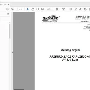 SAMASZ PRZETRZASACZ KARUZELOWY P4-530 5,3m Katalog czesci - PDF DOWNLOAD