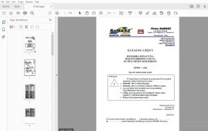 SAMASZ Z1088 – 2,5m KOSIARKA ROTACYJNA DOLNONAPĘDOWA TYLNA ZE SPULCHNIACZEM POKOSU KATALOG CZĘŚCI - PDF