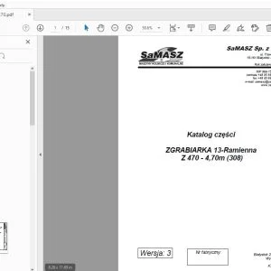 SAMASZ ZGRABIARKA 13-Ramienna Z 470 - 4,70m (308) Katalog części - PDF