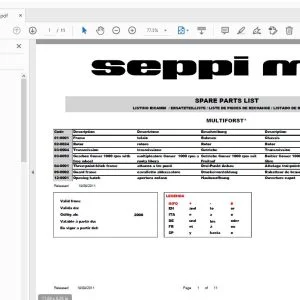 SEPPI M MULTIFORST PARTS MANUAL - PDF DOWNLOAD