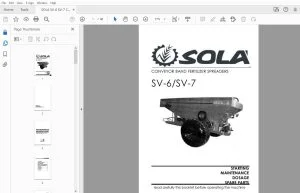 SOLA SV-6 SV-7 CONVEYOR BAND FERTILIZER SPREADERS PARTS MANUAL - PDF DOWNLOAD