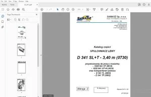 Samasz D 341 SL+T - 3,40 m (0730) SPULCHNIACZ LEWY Katalog części - PDF
