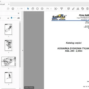 Samasz KOSIARKA DYSKOWA TYLNA KDL 240 - 2,40m Katalog części - PDF