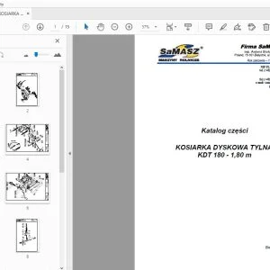 Samasz KOSIARKA DYSKOWA TYLNA KDT 180-1,80m Katalog części - PDF DOWNLOAD