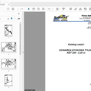 Samasz KOSIARKA DYSKOWA TYLNA KDT 220 - 2,20 m Katalog części - PDF DOWNLOAD