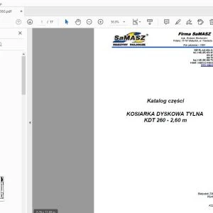 Samasz KOSIARKA DYSKOWA TYLNA KDT 260-2,60 m Katalog części - PDF