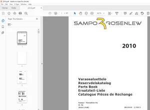 Sampo Rosenlew 2010 Combine Parts Manual - PDF DOWNLOAD
