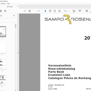 Sampo Rosenlew 2010 Combine Parts Manual - PDF DOWNLOAD